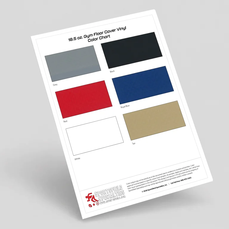 18.5 oz gym floor cover vinyl color chart cover