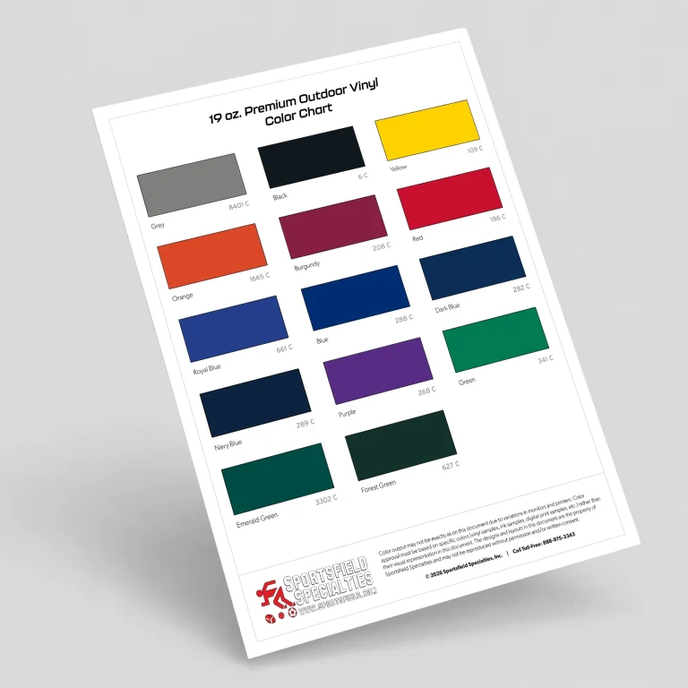 19 oz. premium outdoor vinyl color chart cover