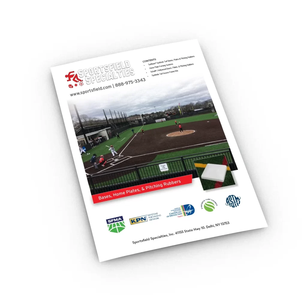 Bases, home plates, & pitching rubbers brochure cover