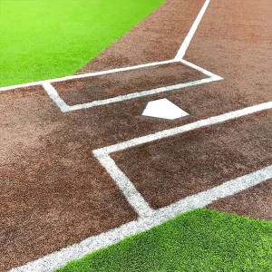 a batter's box forming system installed in a synthetic turf playing field