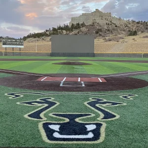 an outfield batter's eye installed on the other side of a baseball field in the hitters line of site
