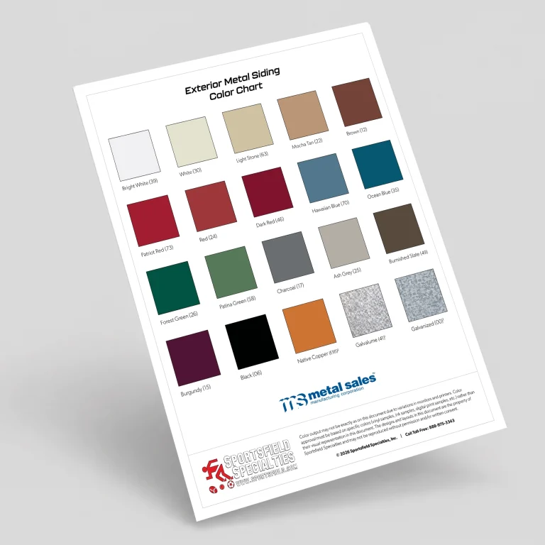 exterior metal siding color chart cover