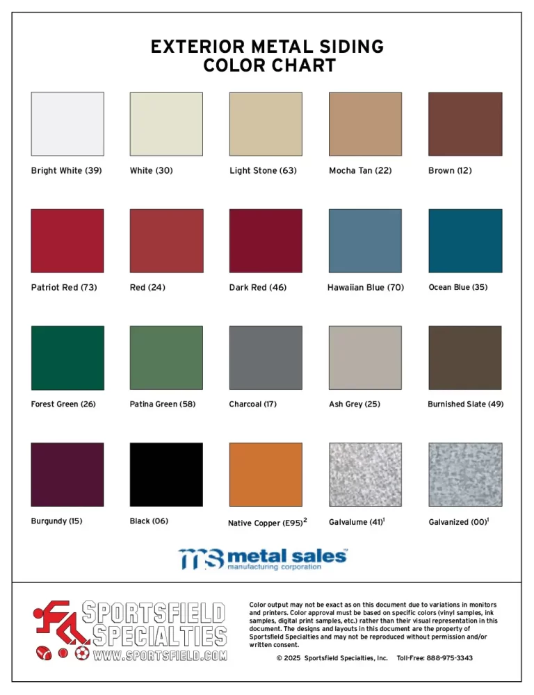 exterior metal siding color chart cover