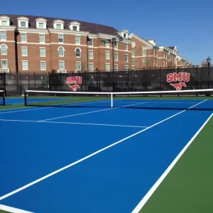 External Wind Tennis Systems installed at the SMU tennis courts