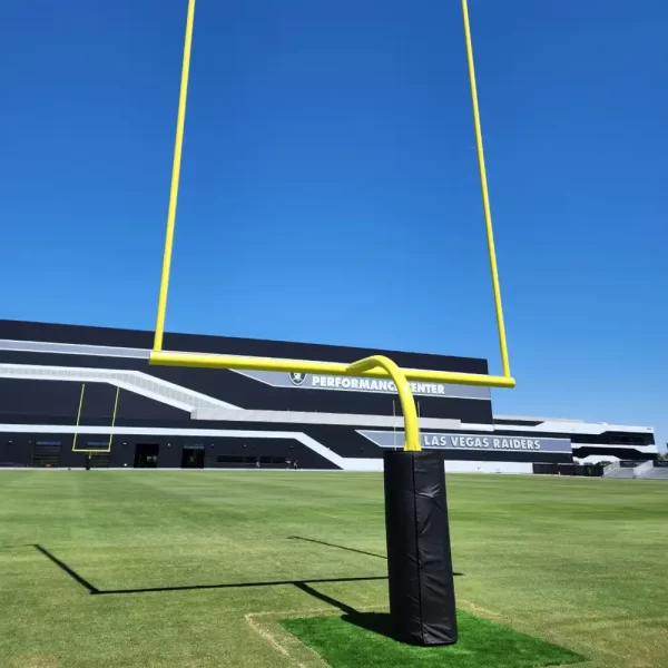 Football goal post padding installed at Las Vegas Raiders Performance Center