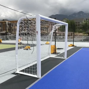Futsal goal installed on multi-use playing field