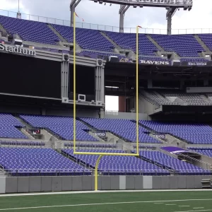Ground Sleeve AdjustRight® Football Goal Post installed at M&T Stadium, home of the the NFL Ravens