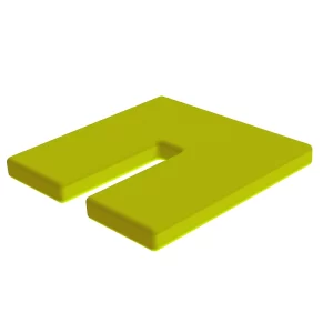 3D rendering of yellow vinyl wrapped high jump base protector pads