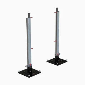 a 3d rendering of a set of high jump standards