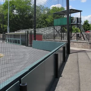 Tension Netting with Integrated green Wall Pad Backstops installed at Neahwa Park in Oneonta, NY