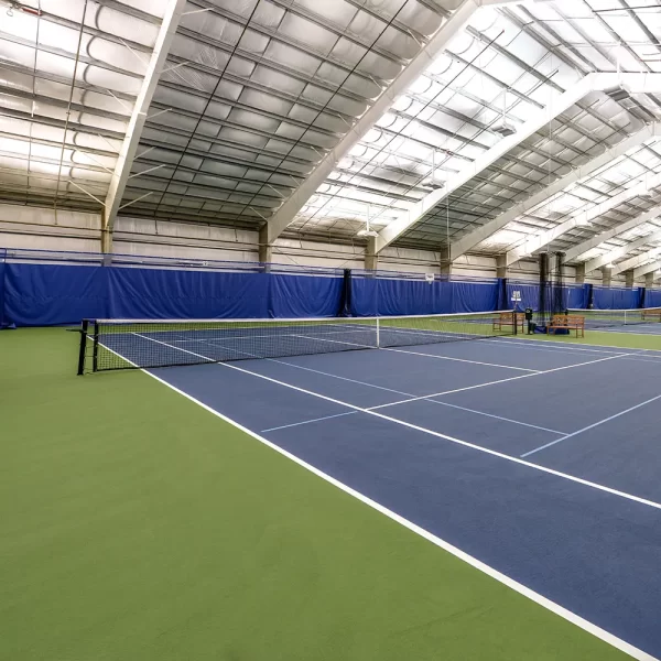 Internal Wind Tennis Systems installed at an undisclosed indoor tennis court