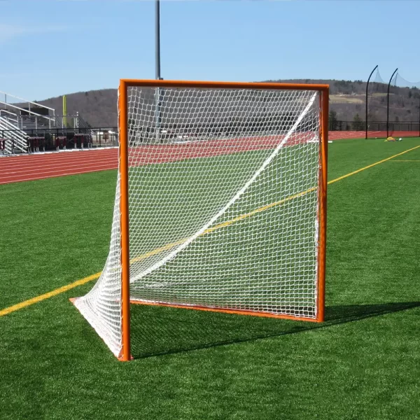 Lacrosse goal on the playing field for a team practice