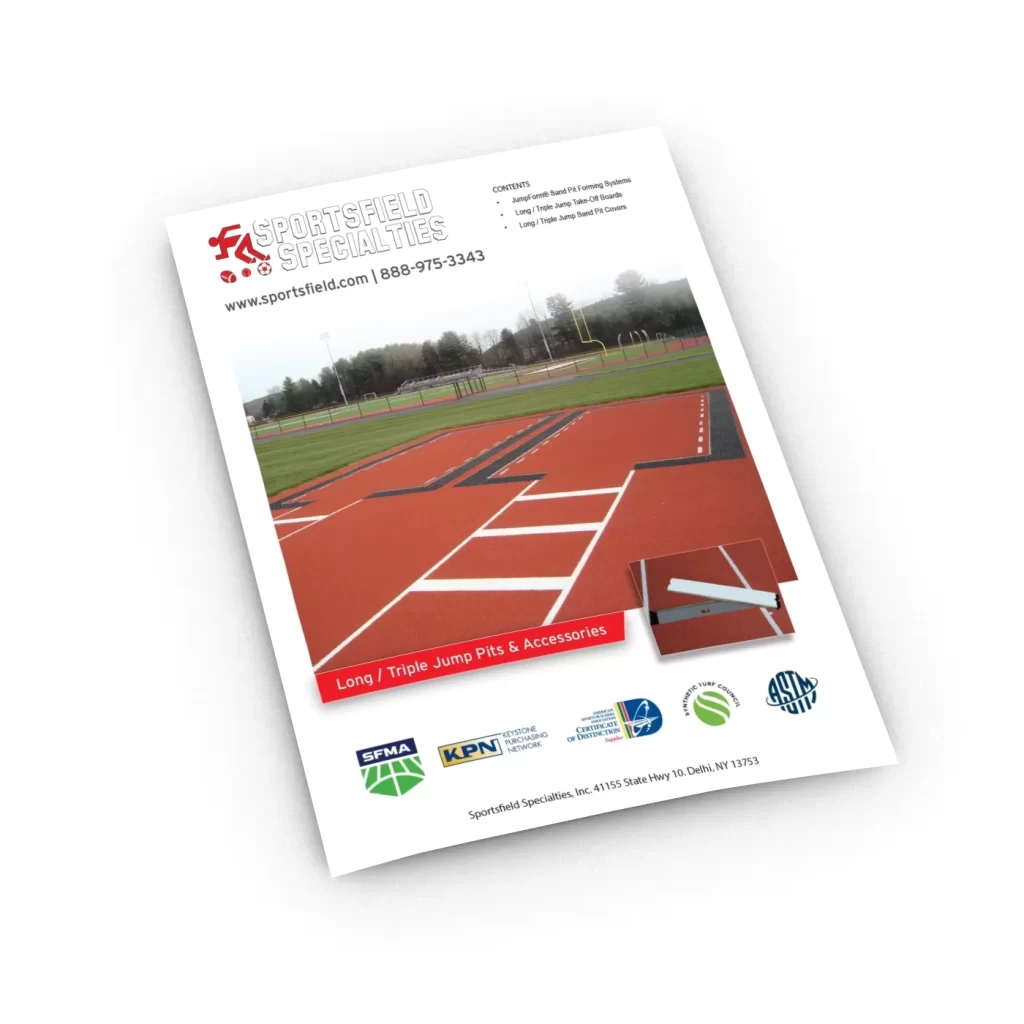 Long / triple jump pits & accessories brochure cover