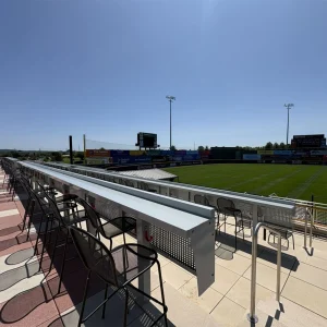 modular drink rails at harry grove stadium