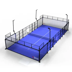 3d rendering of outdoor panoramic padel court system