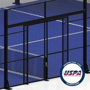 3D rendering of the ALL-NEW PaDelhi™ Padel Court Entrance/Exit Sliding Locking Gate System