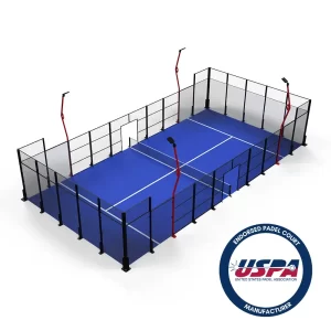 a 3D rendering of PaDelhi™ Pillar Padel Court Systems