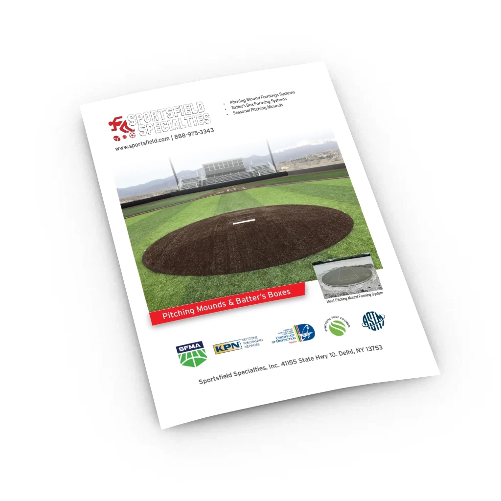 Pitching mounds & batter's boxes brochure cover