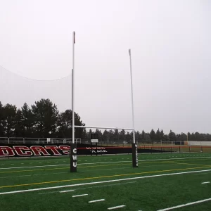 Rugby goal post and rugby goal post padding installed on the Wildcats Field
