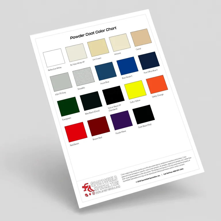 powder coat color chart cover