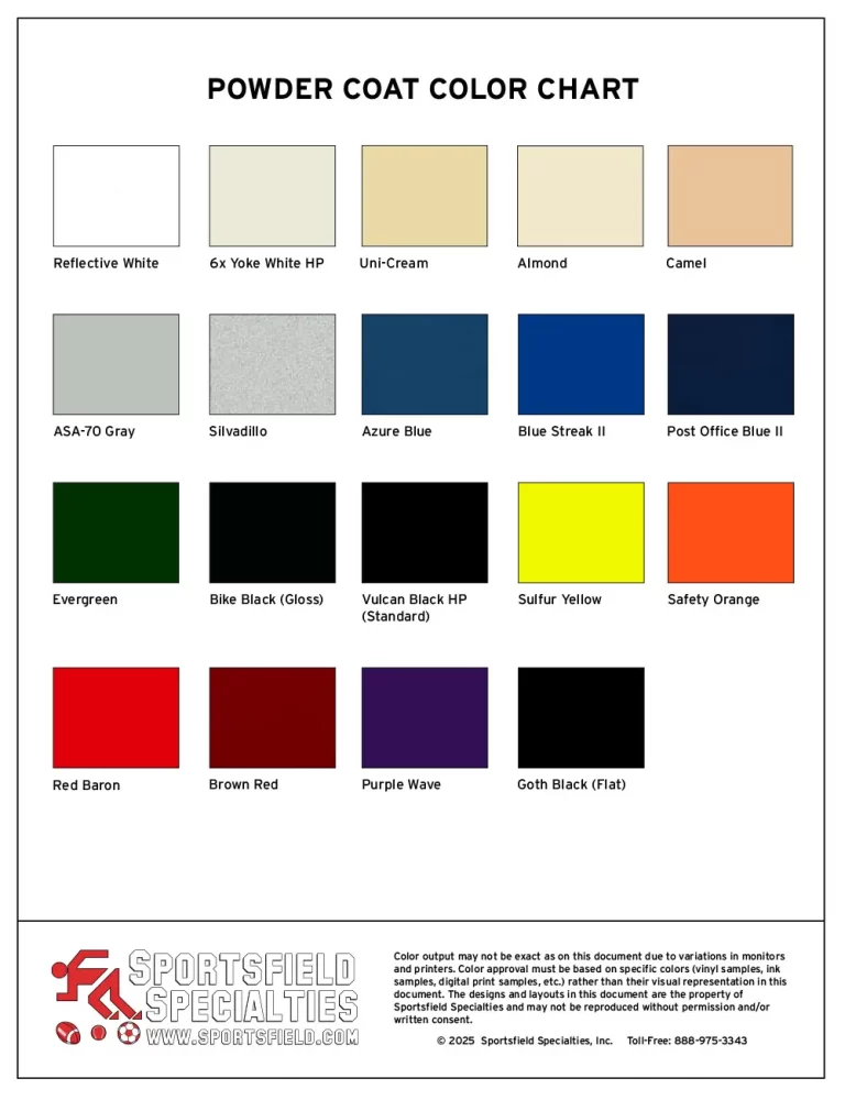 powder coat color chart cover