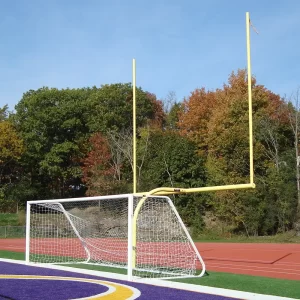 Rotating AdjustRight® Football Goal Post in the rotated position for active soccer game play