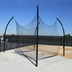 a shot put throwing cage newly installed at a local high school